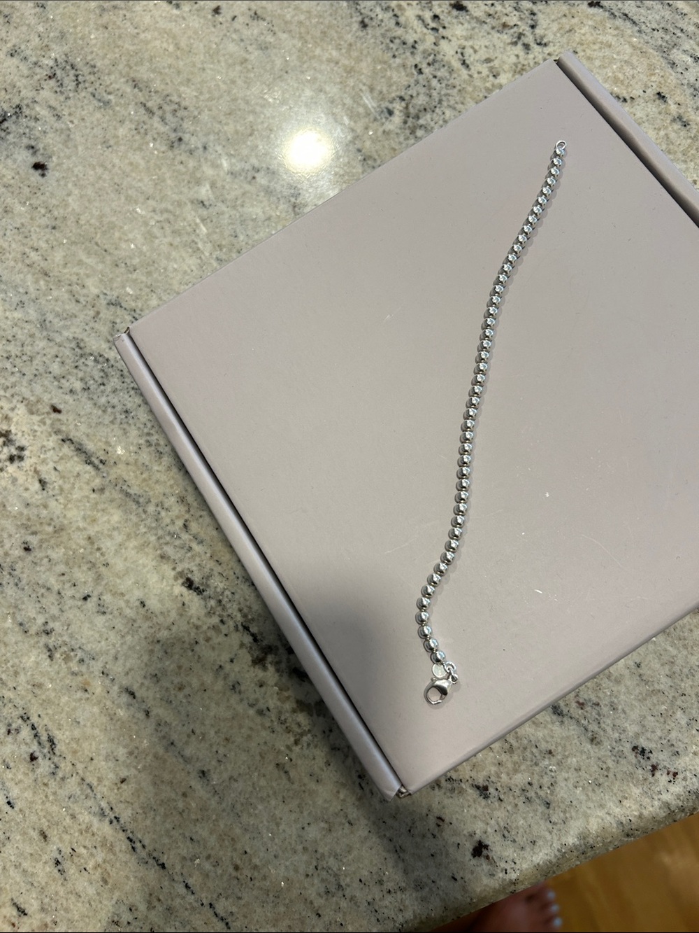 Miabella Sterling Silver 4mm Bead Chain Bracelet